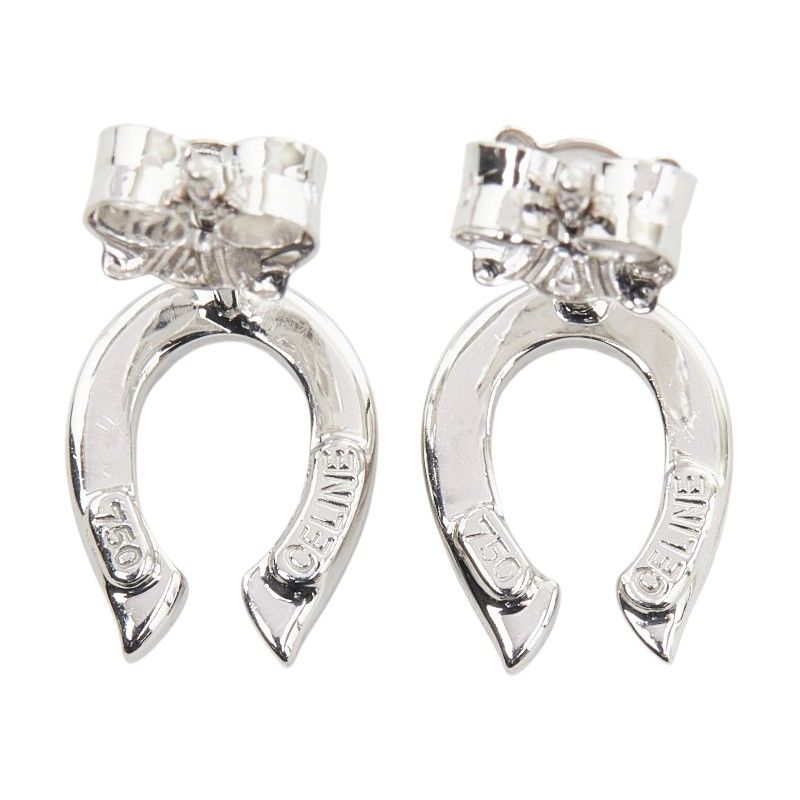Celine Horseshoe Motif Earrings 18k White Gold