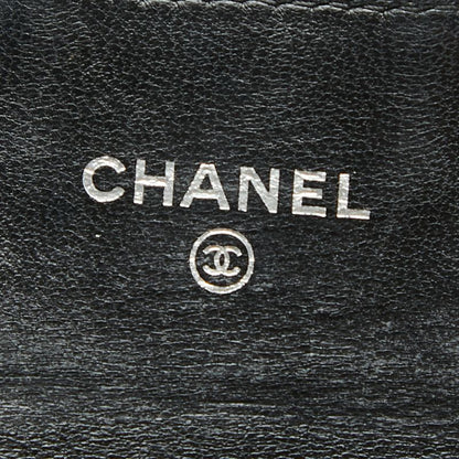 Chanel Quilted CC Logo Card Case Coin Purse Black Lambskin