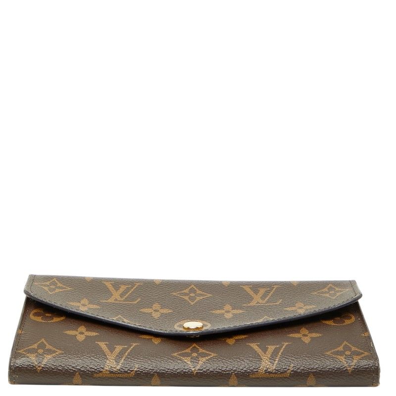 Louis Vuitton Monogram Portefeuille Sarah Wallet Brown Fuchsia Leather