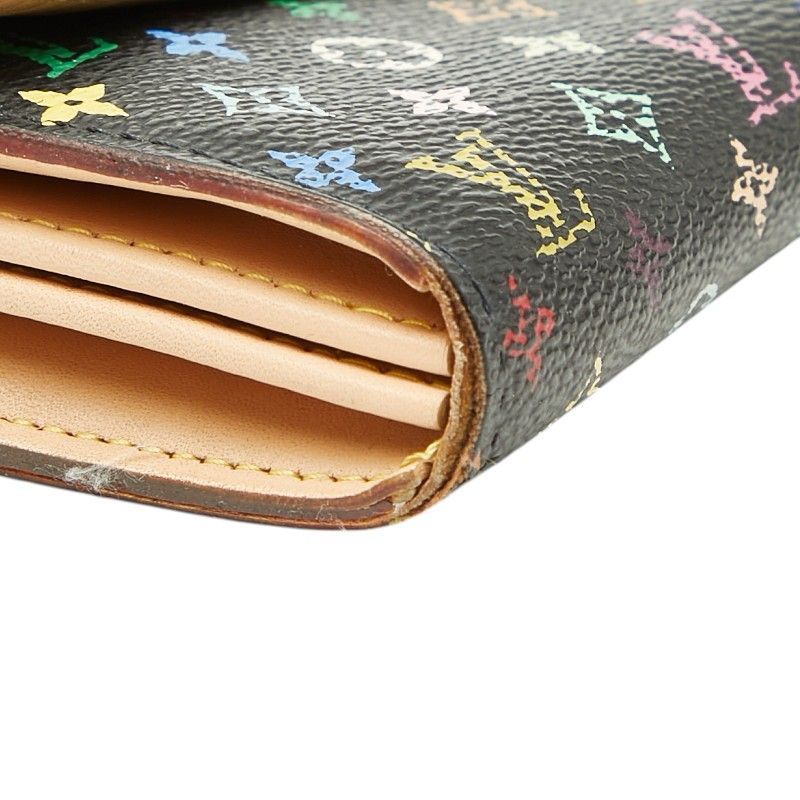 Louis Vuitton Monogram Multicolor Portefeuille Sarah Wallet Noir Black Leather