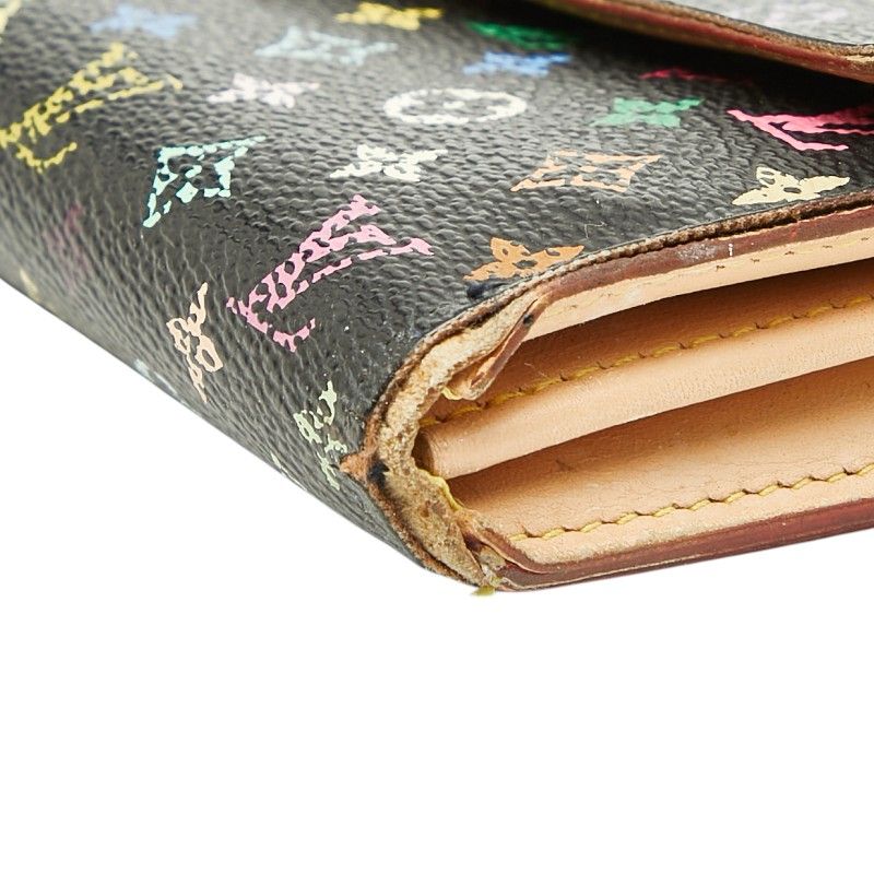 Louis Vuitton Monogram Multicolor Portefeuille Sarah Wallet Noir Black Leather