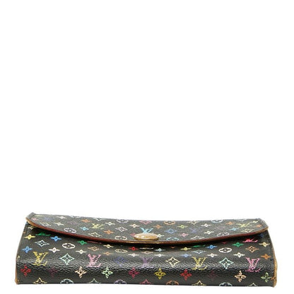Louis Vuitton Monogram Multicolor Portefeuille Sarah Wallet Noir Black Leather