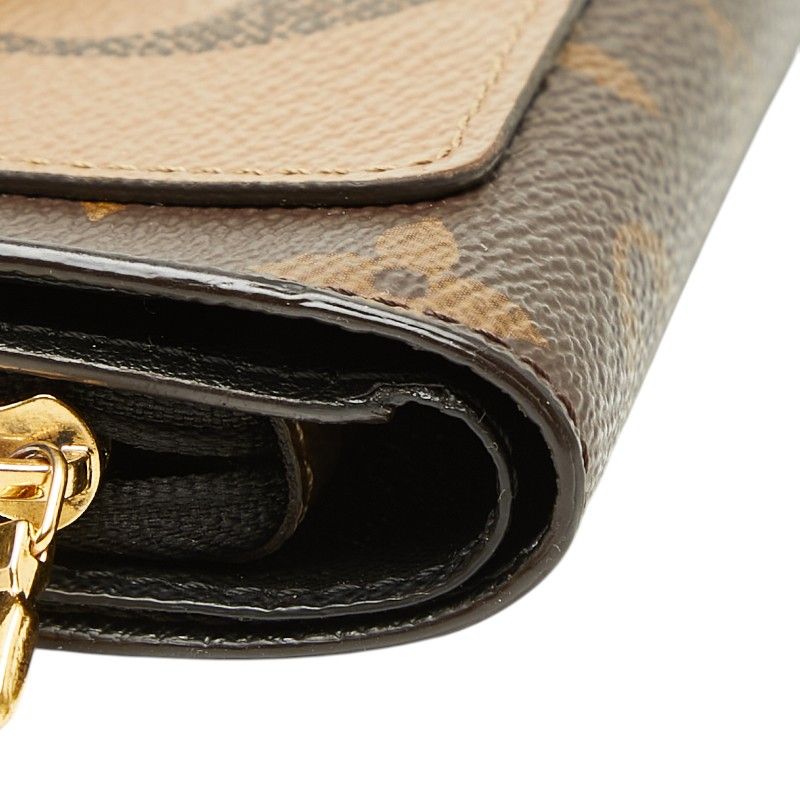 Louis Vuitton Monogram Giant Reverse Portefeuille Juliette Bifold Wallet Brown