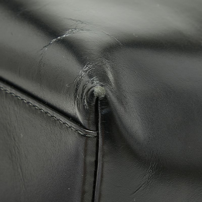 Prada Logo Tote Black Leather