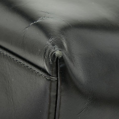 Prada Logo Tote Black Leather
