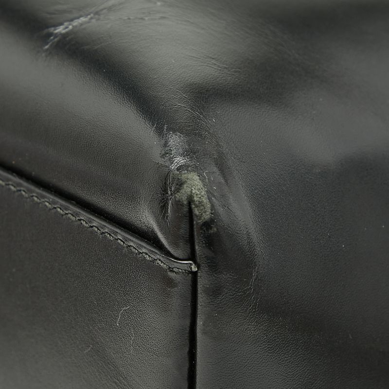 Prada Logo Tote Black Leather