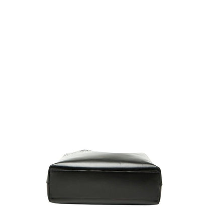 Prada Logo Tote Black Leather