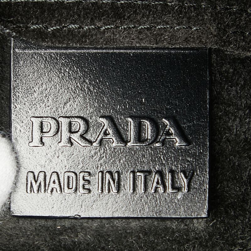 Prada Logo Tote Black Leather