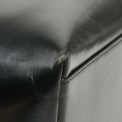 Prada Logo Tote Black Leather
