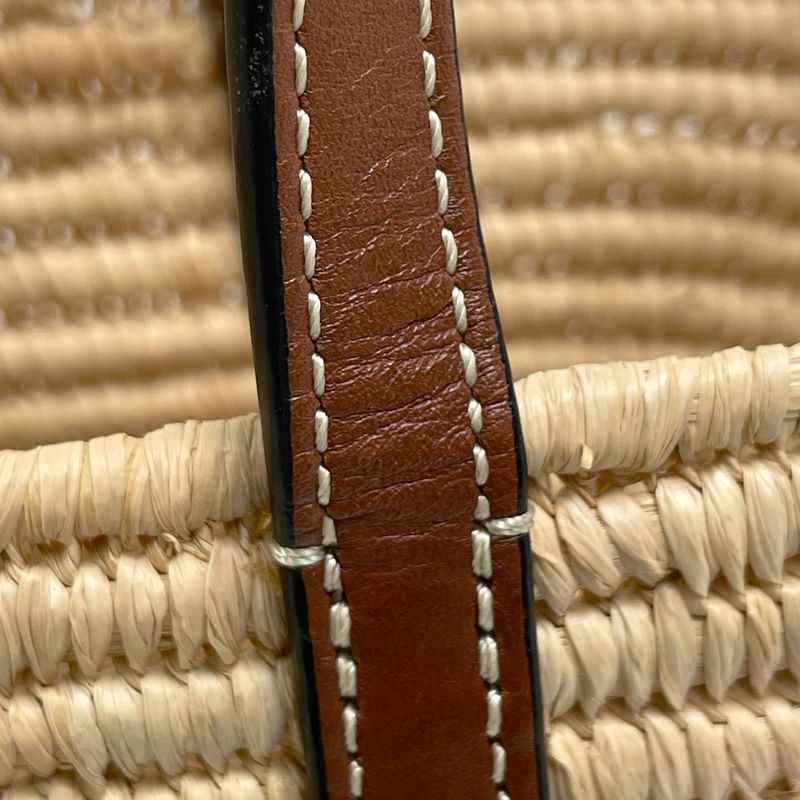 Loewe Basket Small Square Tote Raffia Natural Brown