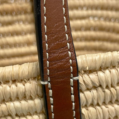 Loewe Basket Small Square Tote Raffia Natural Brown