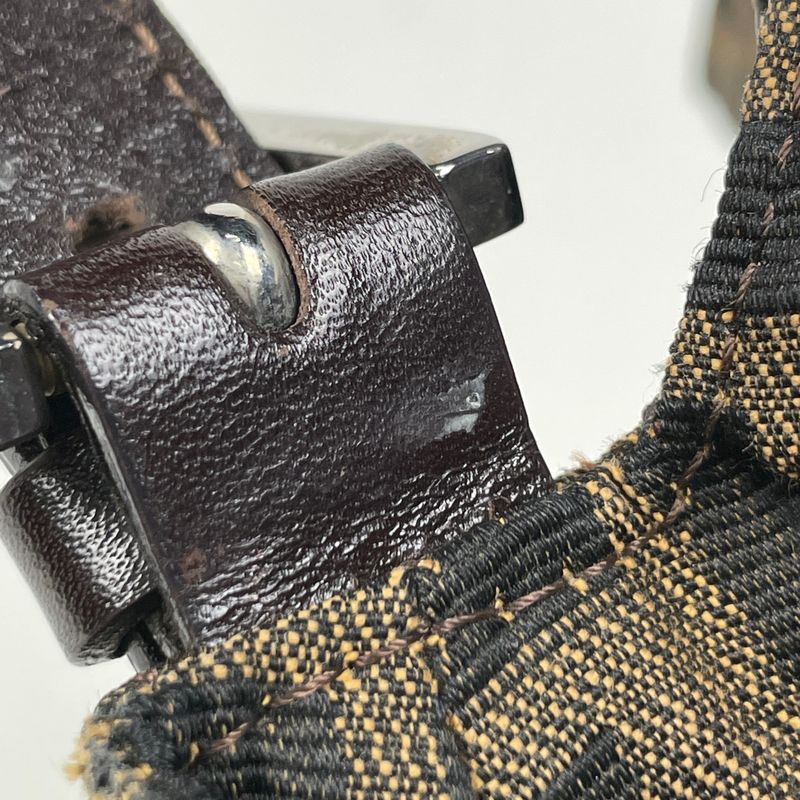 Fendi Zucca Pattern Shoulder Bag Canvas Brown