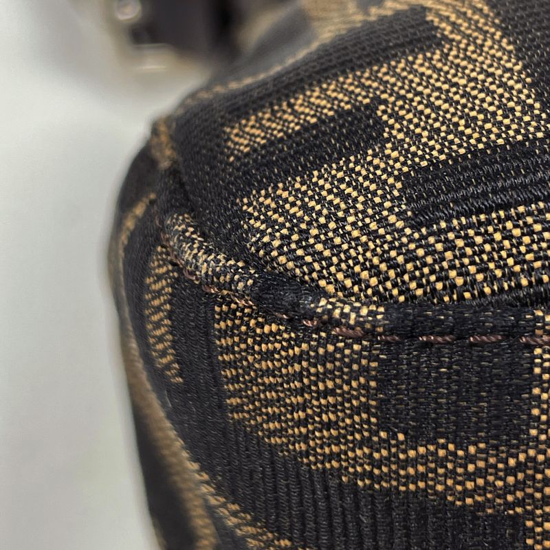 Fendi Zucca Pattern Shoulder Bag Canvas Brown