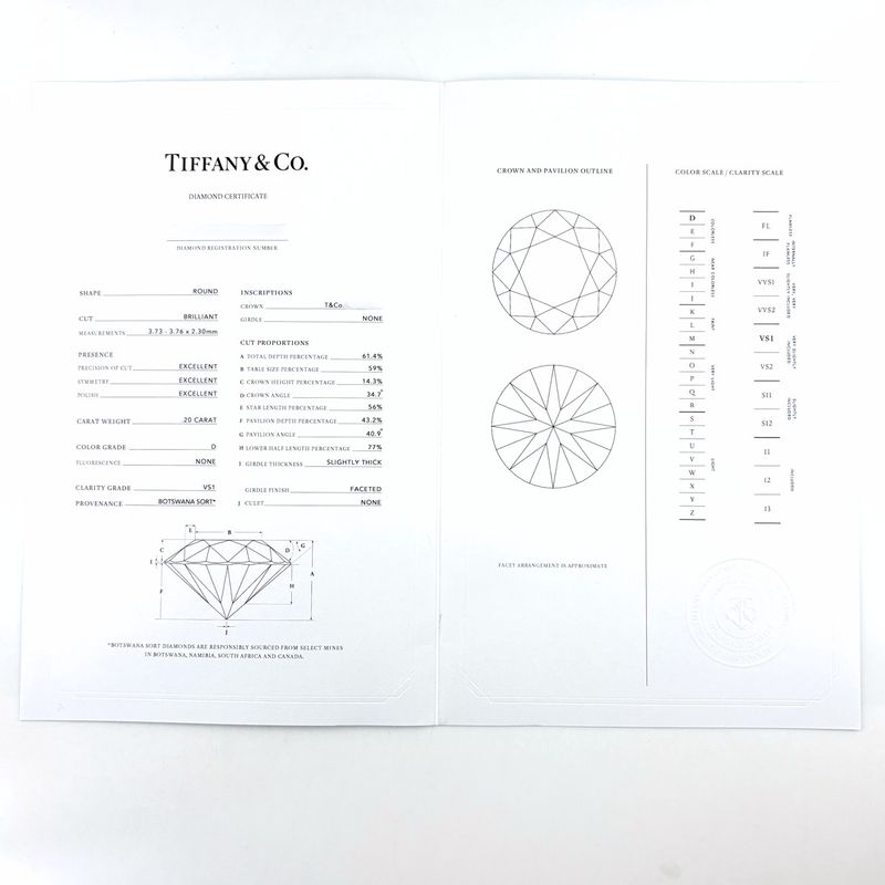 Tiffany & Co Solitaire Ring Platinum . Diamond
