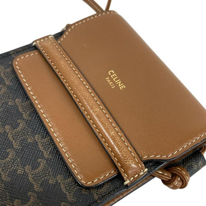 Celine Mobile Phone Case Triomphe Pouch Tan