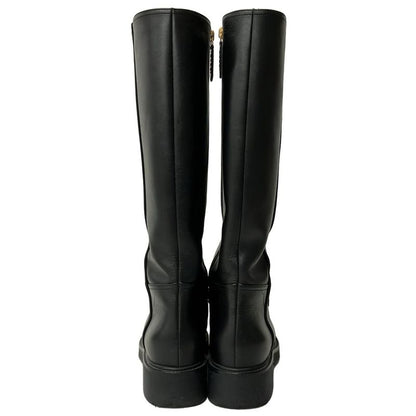 Gucci Long Boots 36 Black Logo Leather