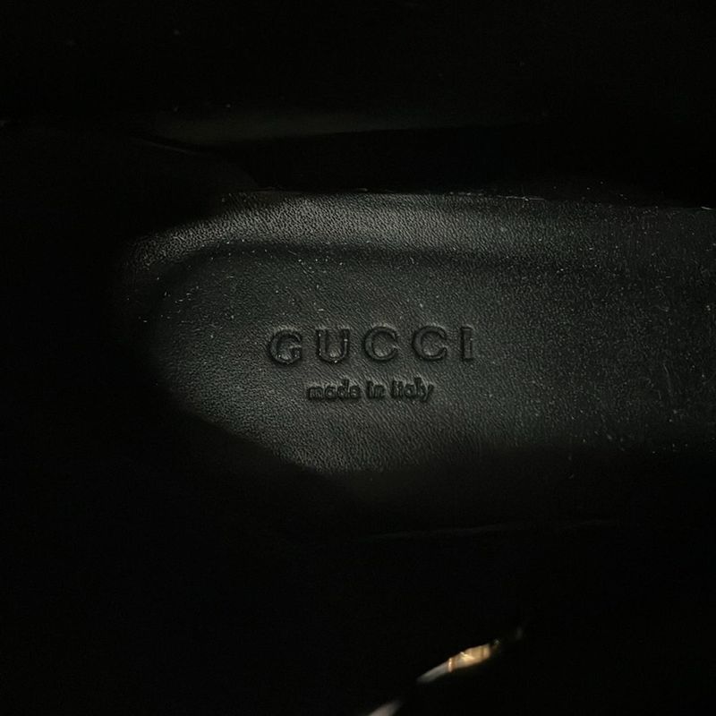 Gucci Long Boots 36 Black Logo Leather