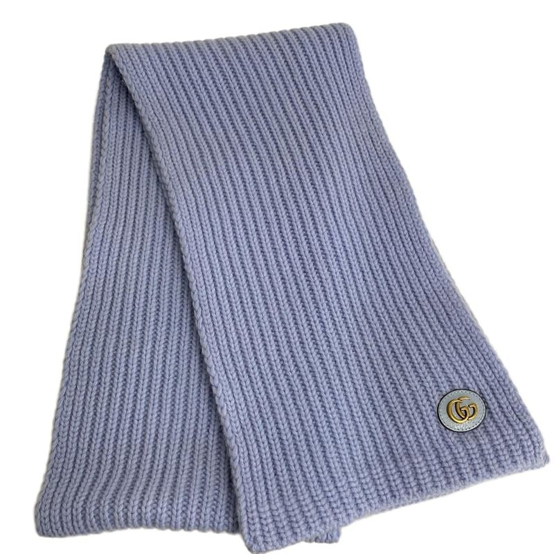 Gucci Scarf Light Blue Double Wool Cashmere
