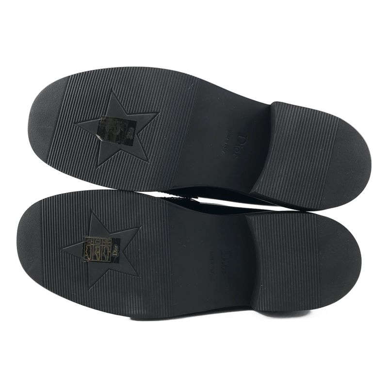 Dior Boy Leather Logo Loafers Shoes 38 Black