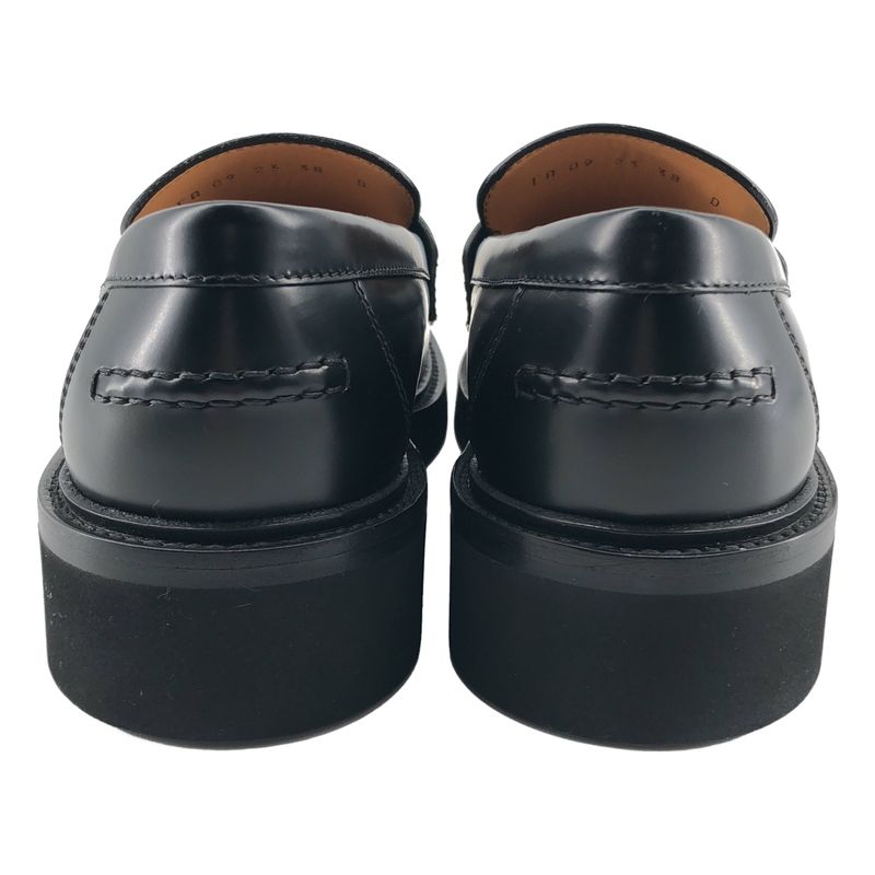 Dior Boy Leather Logo Loafers Shoes 38 Black