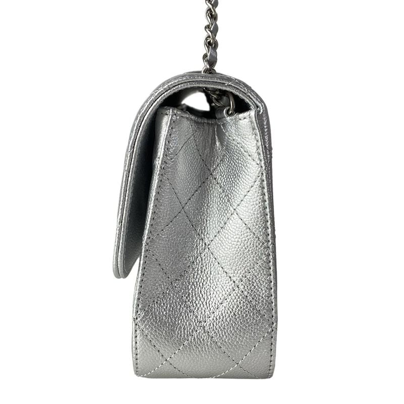 Chanel Shoulder Bag Single Flap Quilted Silver Chain