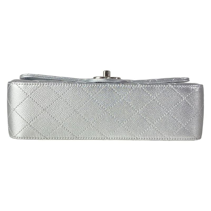 Chanel Shoulder Bag Single Flap Quilted Silver Chain
