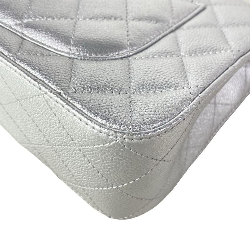 Chanel Shoulder Bag Single Flap Quilted Silver Chain