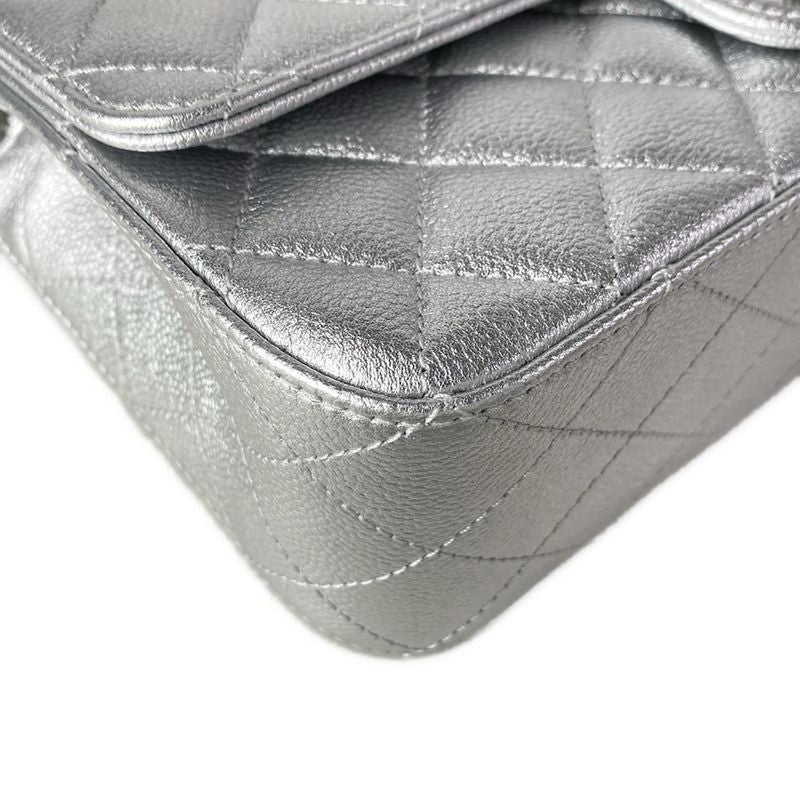 Chanel Shoulder Bag Single Flap Quilted Silver Chain