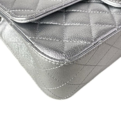 Chanel Shoulder Bag Single Flap Quilted Silver Chain
