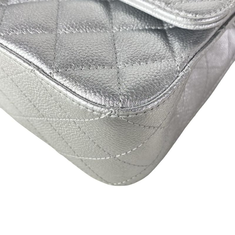 Chanel Shoulder Bag Single Flap Quilted Silver Chain