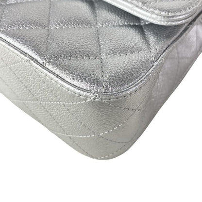 Chanel Shoulder Bag Single Flap Quilted Silver Chain
