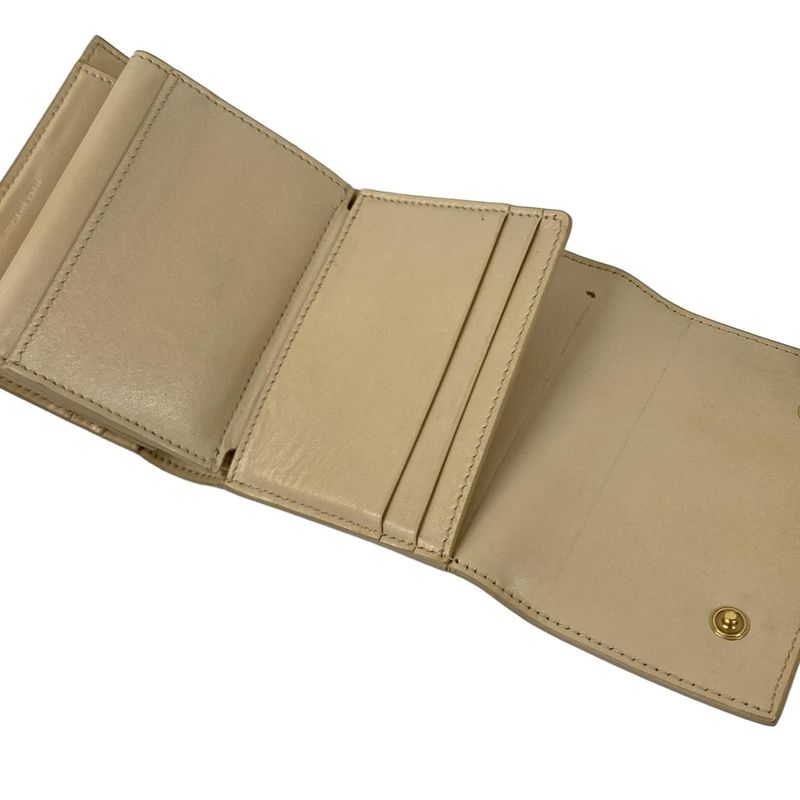 Celine Trifold Wallet Small Ivory Leather
