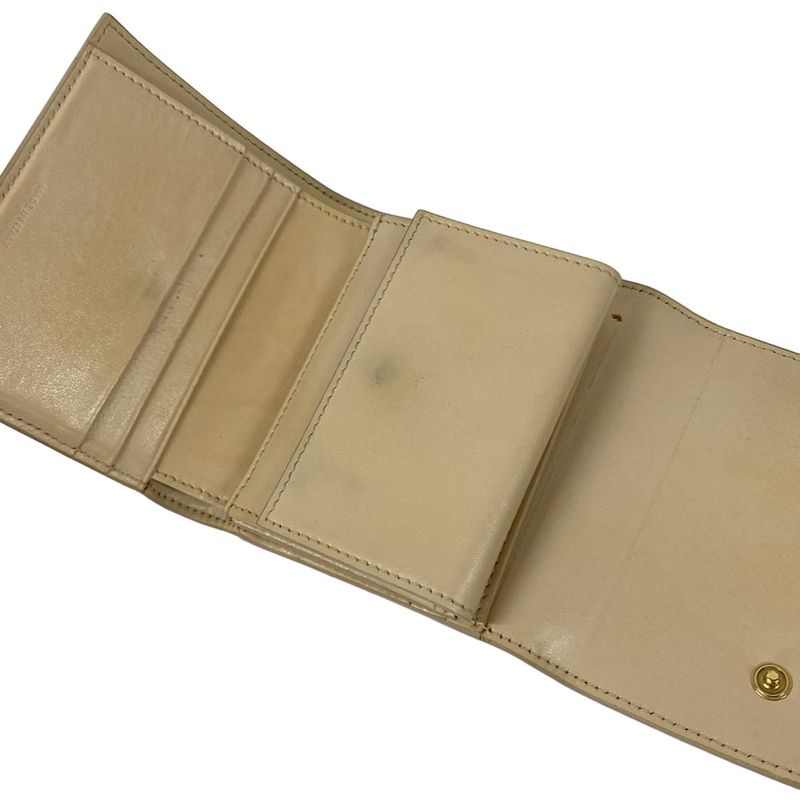 Celine Trifold Wallet Small Ivory Leather