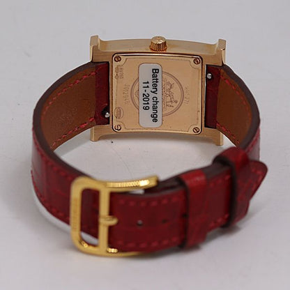 Hermes Watch PG Quartz White Shell Dial 18k 750 23.9 Tam