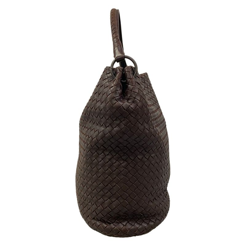 Bottega Veneta Handbag Intrecciato Dark Brown Leather