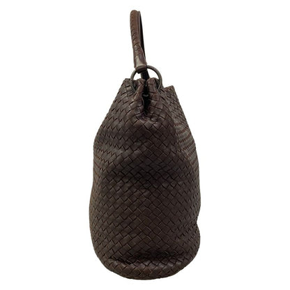 Bottega Veneta Handbag Intrecciato Dark Brown Leather