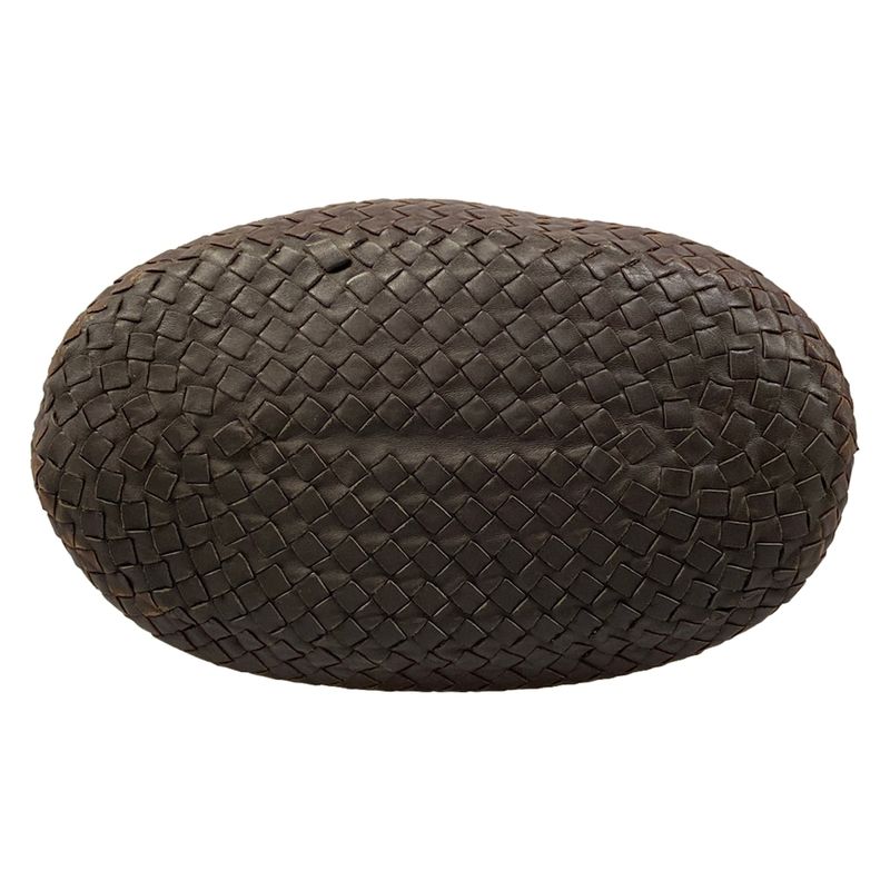 Bottega Veneta Handbag Intrecciato Dark Brown Leather