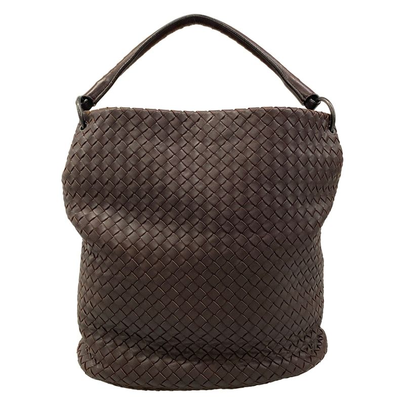 Bottega Veneta Handbag Intrecciato Dark Brown Leather
