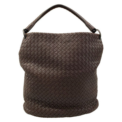 Bottega Veneta Handbag Intrecciato Dark Brown Leather