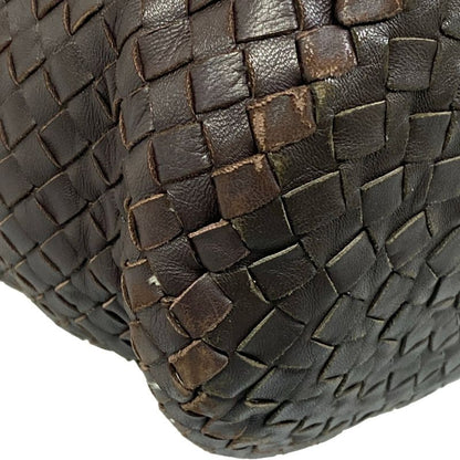 Bottega Veneta Handbag Intrecciato Dark Brown Leather