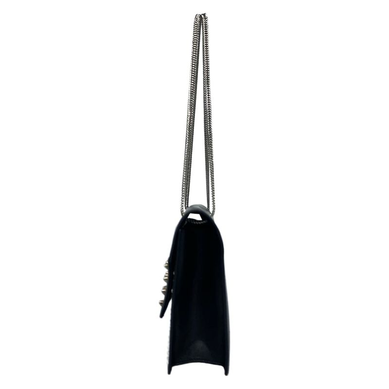 Saint Laurent Paris Shoulder Bag Betty Black Chain Studs Leather