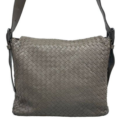 Bottega Veneta Shoulder Bag Intrecciato Grey Leather