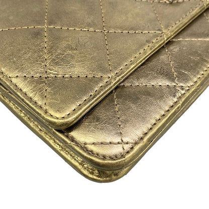 Chanel Wallet 2.55 Quilted Gold Chain Silver