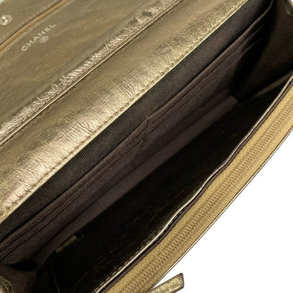Chanel Wallet 2.55 Quilted Gold Chain Silver