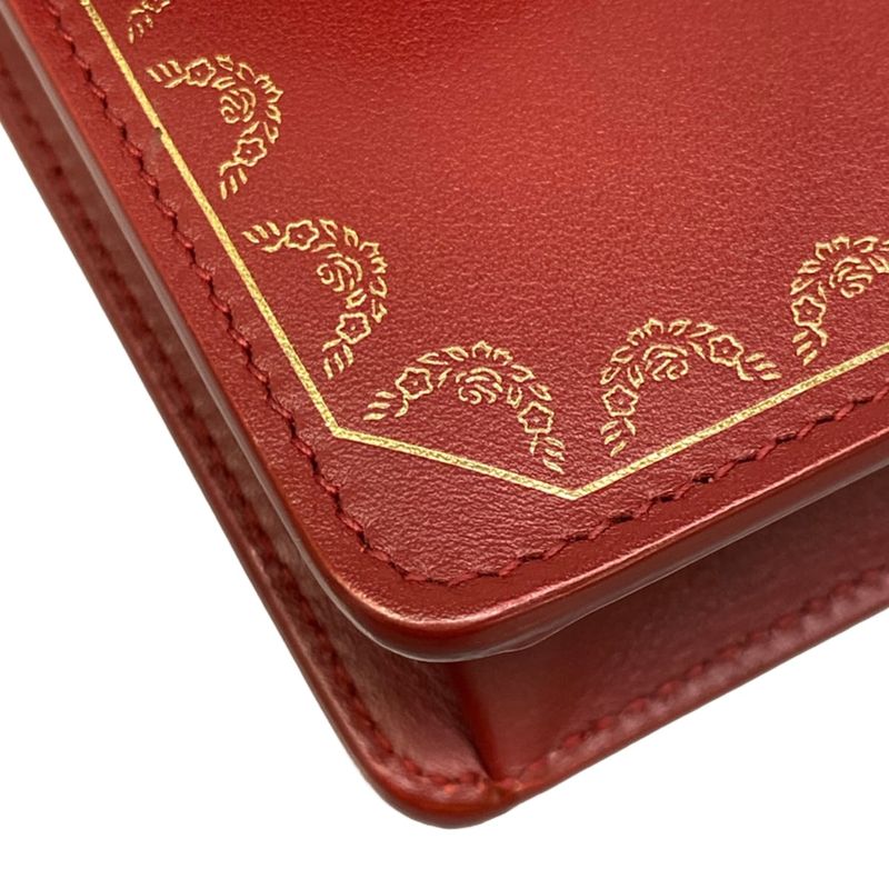 Cartier Bifold Wallet Garland de Red Chain Leather