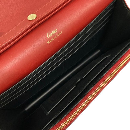 Cartier Bifold Wallet Garland de Red Chain Leather