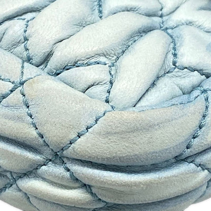 Miu Miu Shoulder Bag Miu Crystal Light Blue Leather