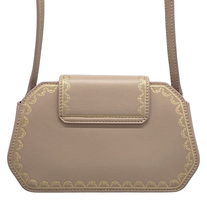 Cartier Shoulder Bag Garland de Nano Pink Beige Strap Removable Leather