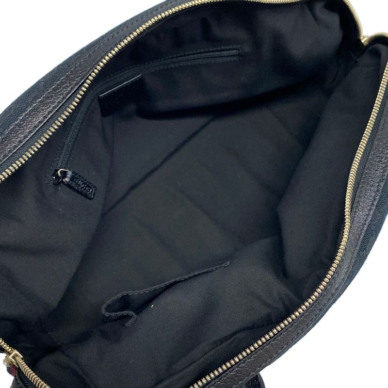 Gucci Shoulder Bag Princi GG Pattern Navy Black Leather