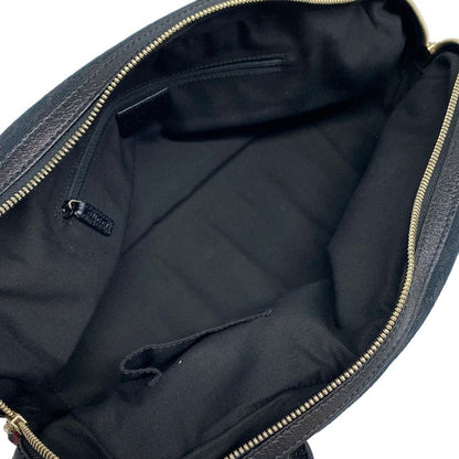 Gucci Shoulder Bag Princi GG Pattern Navy Black Leather